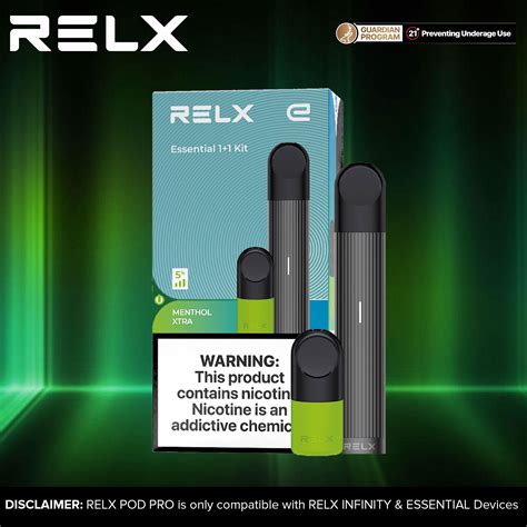 RELX Essential Starter Kit (1 ESSENTIAL Black + 1 POD/Pro).